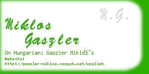 miklos gaszler business card